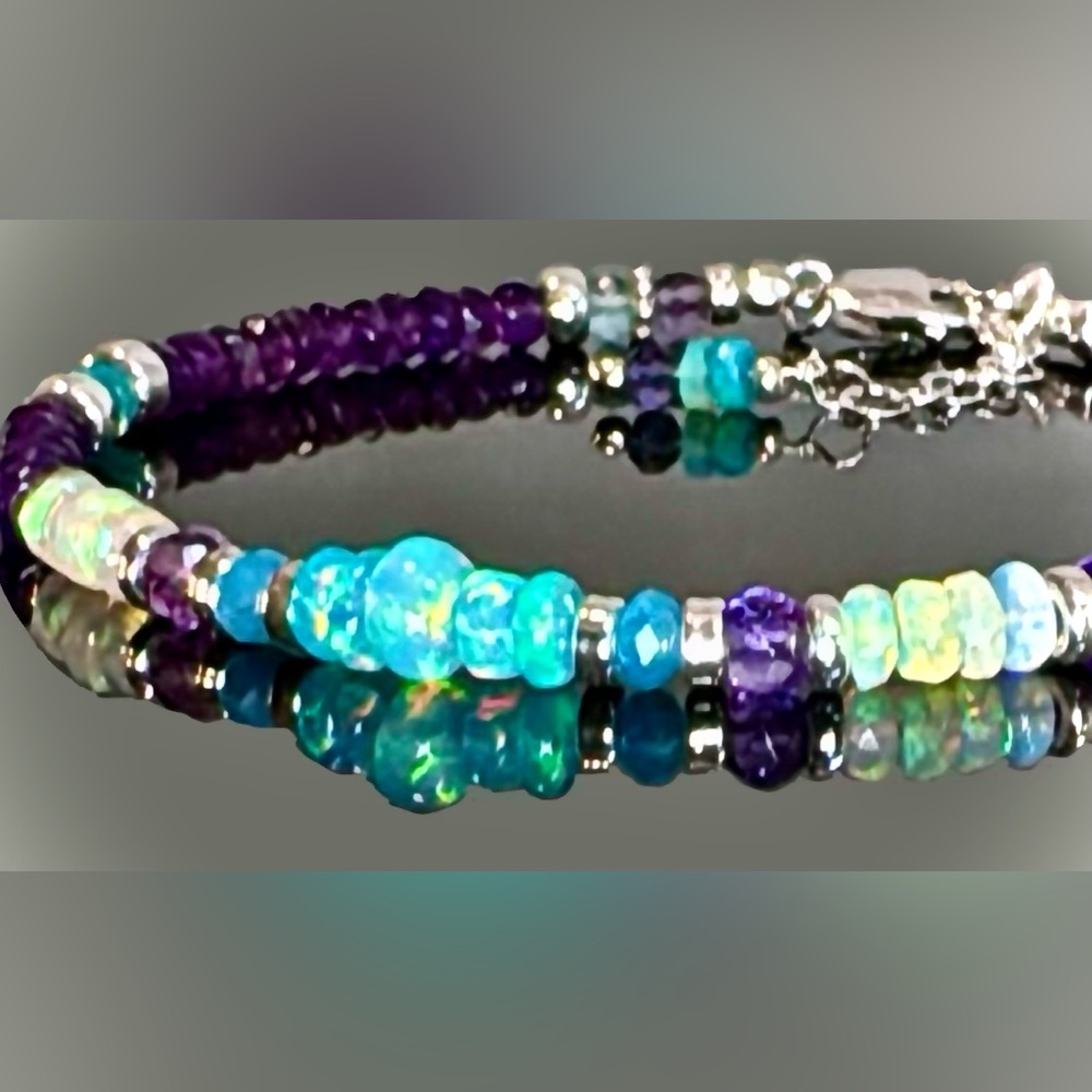 💜 SALE 💜Amethyst • EthiopianOpal•Paraiba Opal Sterling Silver